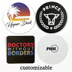 맞춤형 인쇄 음료 펄프 종이 일회용 맥주 코스터 로고 흡수성 커피 종이 코스터 음료 - Product Image 2