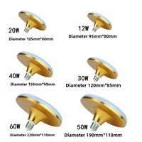 Ampoule LED Soucoupe Volante à Courant Constant Haute Puissance Tri-Proof Économe en Énergie pour Usage Résidentiel Culot E27 Alliage d'Aluminium Doré 1000