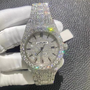 Lujo Hip Hop Bust Down VVS1 Moissanite Relojes para hombres Pass Diamond Tester - Product Image 1