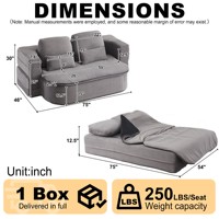 Canapé-lit pliable gris moderne convertible pour salon et chambre à coucher