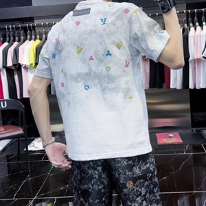 Camiseta de Verano de Diseño de Lujo para Hombre, Estampada, de Manga Corta, Estilo Retro, 100% Algodón, Talla Grande - Product Image 3