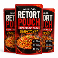 Sachet d'emballage imprimé sur mesure à trois soudures latérales, haute barrière, résistant à la chaleur, pour nouilles épicées et plats préparés