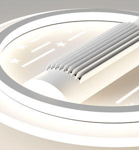 Ventilador LED de techo moderno para sala de estar, luces de araña, ventilador de techo redondo sin hojas para dormitorio con luces y control remoto - Product Image 4