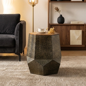 Mesa de Centro de Madera Minimalista Vintage para Decoración del Hogar, Base de Acero Extensible, Muebles Ecológicos para Sala de Estar - Product Image 1