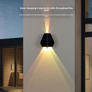 Projecteur de lavage de mur extérieur cour villa entrée éclairage <span class=keywords><strong>professionnel</strong></span> extérieur étanche solaire applique murale bidirectionnelle - Product Image 2