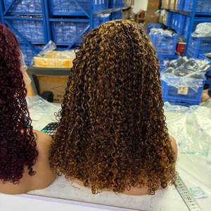 วิกผมแท้แบบดิบ 300 กรัม ขายดี วิกผมแบบไม่ต้องใช้กาว 13x4  แบบ Pixie Curl  ขายส่ง - Product Image 4