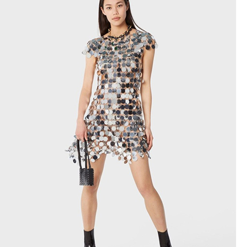 sequin chain-disc mini dress Sequin Chain-Disc mini dress