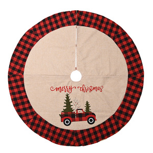 New Christmas decorations, Christmas <b>tree</b> skirts, plaid Christmas <b>tree</b> base decorations, <b>tree</b> aprons, <b>tree</b> garments. - Product Image 5