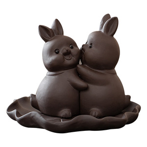 Vente en gros directe d'usine, animal de compagnie en thé Zisha Rabbit, or brut, accessoire de thé mignon et nourrissant avec une signification inégalée - Product Image 5