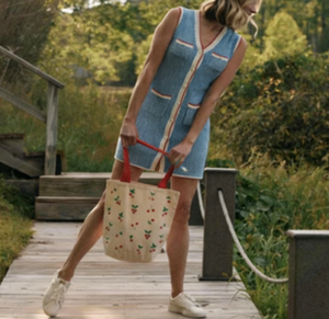 Prenda de 1 Pieza para Mujer Bolsa de Mano de Lona con Diseño de Flores y Logotipo Personalizado, Bolsa de Hombro Reutilizable para Viajes y Compras, para Invierno - Product Image 2