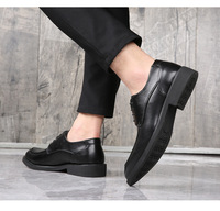 Nouvelles Chaussures Homme Britanniques Noires à Lacets 2026 – Printemps, Bout Rond, Semelle Épaisse en Caoutchouc Antidérapant