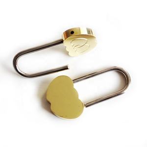 Candados de amor de corazón doble de latón de 40mm para cilindros de bloqueo de parejas - Product Image 1