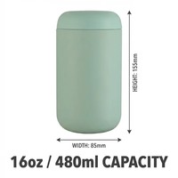12oz 16oz étanche thermique isolé sous vide double paroi en acier inoxydable 18/8 pot de nourriture cuillère en céramique gobelets en acier inoxydable
