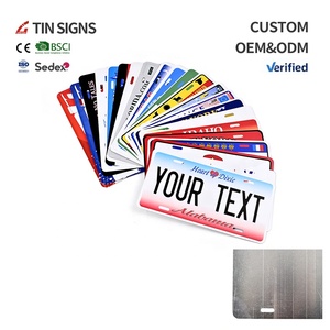 <span class=keywords><strong>Plaque</strong></span> d'<span class=keywords><strong>immatriculation</strong></span> en aluminium perforée 6''x12'' avec support à ventouse, design en relief, couleur personnalisée pour la décoration de voiture - Product Image 1
