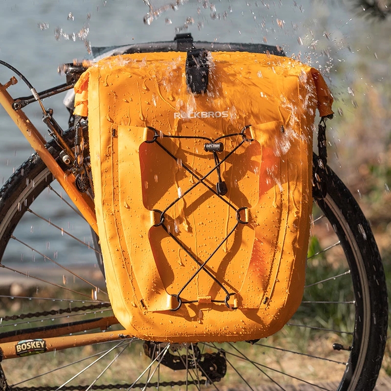 ROCKBROS 25L PVC防水バイクパニエバッグ 両サイド用大型収納