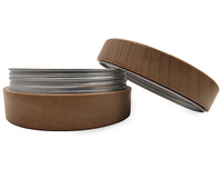 Frascos Cosméticos Ecológicos de Madera de Haya con Interior de Aluminio, 30 ml, 50 ml, 100 ml, Recipientes de Almacenamiento de Cera para el Cabello, Frascos para Velas
