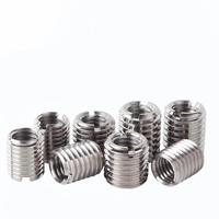 304/316 Stainless Steel Metric Right Hand Slotted Fully Threaded Inserts M4-M20 OD for Internal & External Thread Conversion