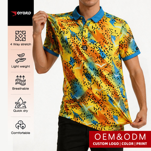 Camisetas de <span class=keywords><strong>Polo</strong></span> de Golf Personalizadas de Verano, Poliéster y Elastano, UPF+50, Ligeras, Azules, para Hombre, para Entrenamiento de Golf de Verano - Product Image 4