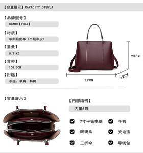 New Fashion Designer Crossbody <b>Bags</b> High Quality Genuine Leather Shoulder Messenger <b>Bag</b> Casual Totes Women Handbags and Purses - Product Image 2