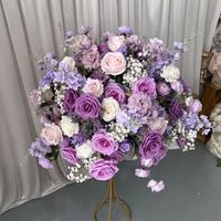 Arrangement de fleurs artificielles violettes pour centre de table de mariage, fleurs au toucher réaliste, décoration d'événements, fleurs de mariage