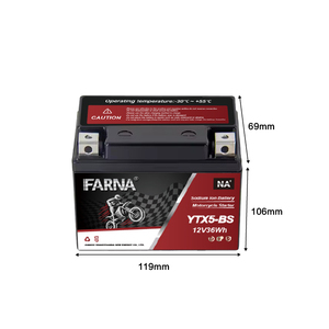 Batterie d'ion de sodium de bonne performance de la température 3AH <span class=keywords><strong>YTX5</strong></span> à charge rapide exclusive 36Wh batterie scellée sans entretien - Product Image 1