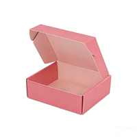 Emballage traditionnel pour le commerce électronique, édition esthétique rose, boîte en carton ondulé rectangulaire écologique et recyclable pour les petites entreprises