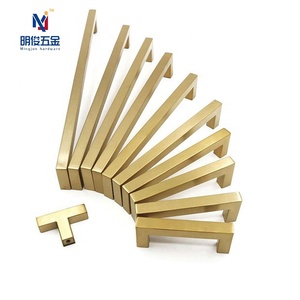 Furniture Hardware Cabinet Pulls Dresser Bedroom Kitchen Handles <strong>Square</strong> Brushed Gold <strong>Drawer</strong> Door Handles Warehouse Living Room - Product Image 1