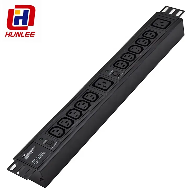 Laser Horizontal 1.5U 12 voies IEC C13 C19, PDU mixte avec protection contre les surcharges