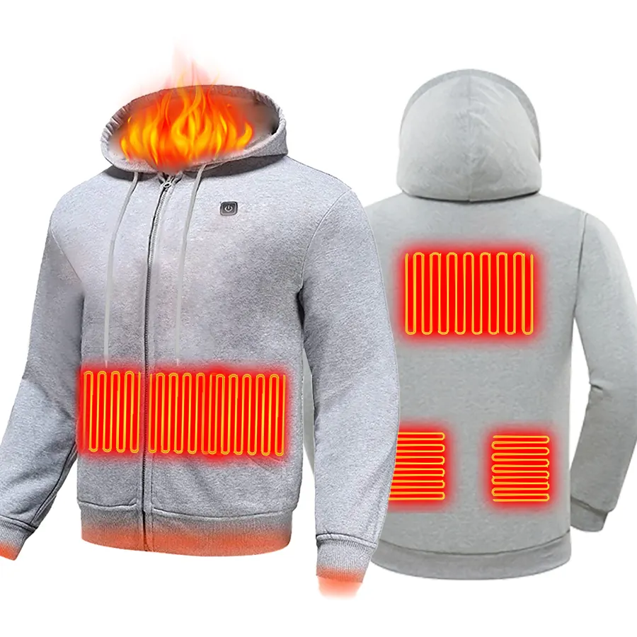 Winter men hike hoodie activities heated hoody warm keeper windproof sweater shirts softshell jacket vest electric thermal vest