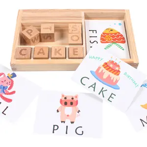 blocs alphabets jouets enfants Suppliers-Jeu de construction en bois pour enfants, jouet éducatif de haute qualité, d'écriture en anglais, Puzzle