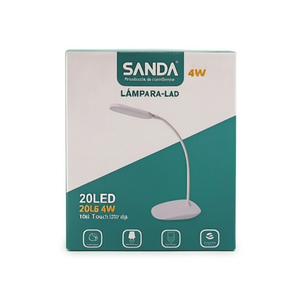 Sanda Led Desk <b>Lamp</b> 20Led 4W Touch Control Rechargeable Battery 1200Mh USB Port 360 Degree Rotation - Product Image 1
