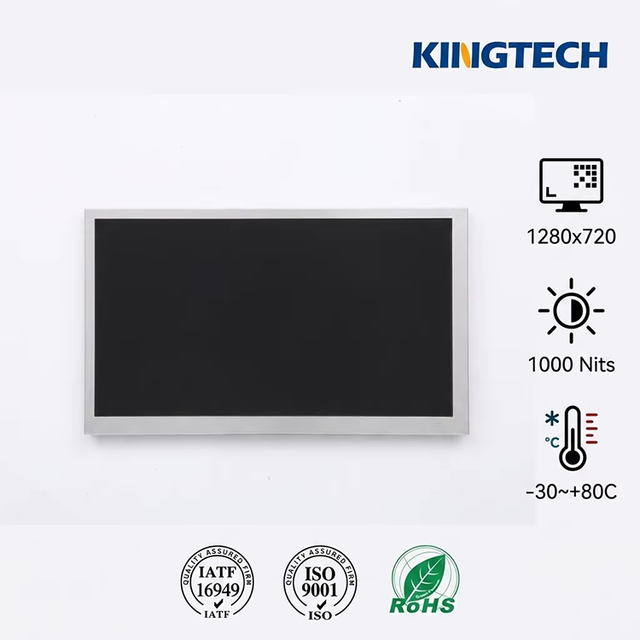 Kingtech OEM 1280*720 650nits LVDS -30~85℃ Automotive Dashboard Industrial HMI LCD Display Screen 8inch TFT LCD Module Display
