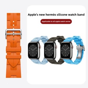Correas de Silicona para Reloj H <span class=keywords><strong>Watch</strong></span> con Hebilla de Mariposa, Correa de Silicona para I <span class=keywords><strong>Watch</strong></span> Series 7/8/9/10/11 Ultra 3/<span class=keywords><strong>2</strong></span>/1 - Product Image 2