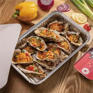 一次性铝箔烤箱加热保温烧烤炉海鲜牡蛎沙拉寿司烤米饭食物拼盘午餐包装盒