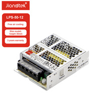 Fuente de Alimentación Compacta Jiangtek LPS-50-12 de 50W con Potenciómetro de Voltaje Ajustable para Equipos de Sistemas de Control Industrial