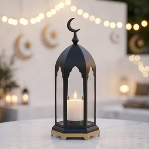 Manufacturers Latest <b>Black</b> Dome Shape Metal <b>Candle</b> <b>Lanterns</b> for Ramadan and Christmas Home Decoration - Product Image 3