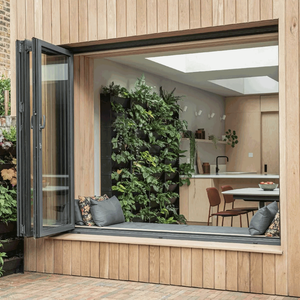 Fenêtre pliante relevable en alliage d'aluminium avec persiennes en verre, insonorisée, pour cuisine et bar, compacte et peu encombrante - Product Image 2