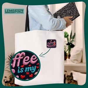 Custom Coffee Is My Valentine <b>Patch</b> 3 Inches Iron On Embroidery <b>Patch</b> For Hats Clothes <b>Backpacks</b> - Product Image 3