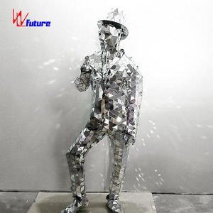 Vêtements de performance miroir argenté pour DJ Club Party Discothèques Costumes pour costumes de travail Stilt Walker Ballet Style pour scène - Product Image 3