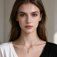 Collier pendentif en zircon anti-oxydation en acier inoxydable, collier à chaîne perlée délicat pour femmes, styles multiples, OEM ODM