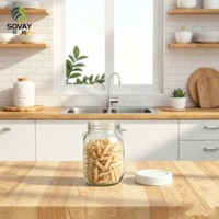 Pot en verre alimentaire rond de 780 ml grande capacité, récipient haute transparence pour produits fermentés et emballage de détail alimentaire