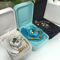 Cadeau populaire, religion, Eid, Ramadan, ensemble de tasbihs rose vif, Allah, prière islamique, tesbih, chapelet numérique, perles de prière musulmanes en verre