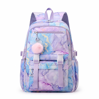 Set Ransel Oxford Nylon Warna Gradasi dengan Tali Punggung Berbantalan Udara, Bernapas, Tahan Air, Ultra-ringan, Tas Sekolah, Tempat Makan Siang untuk Siswa