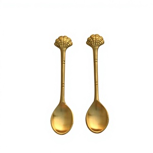 Cuillère à thé et à café en acier inoxydable écologique, poli miroir argenté, de forme ronde - Product Image 1