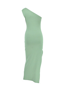 Monospalla verde Sexy abito Casual bella estate abiti Sexy donna Maxi abiti - Product Image 5