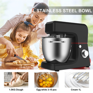 Mélangeur à pain électrique de grande capacité 3 en 1 6.5L 7L 8L 10L 12L Mélangeur de pâte de boulangerie Batteurs sur socle - Product Image 2