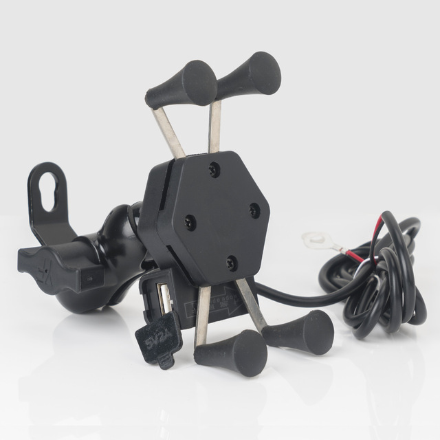 DC 12V 2A USB Port Adjustable Waterproof and Flexible for x-grip Phone Mount Motorcycle Phone Holder with Charger