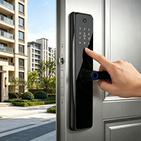 Serrure de porte intelligente à commande par application Tuya, serrure de porte électronique numérique à empreintes digitales avec caméra pour la maison, directement de l'usine