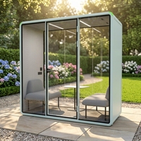 Cabine de travail modulaire insonorisée portable et étanche pour extérieur