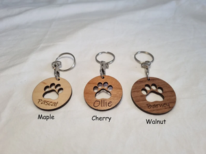 ODM OEM Modern Eco-Friendly Personalised Paw Print Dog Name Memorial Charm <b>Pet</b> <b>Memory</b> Urn Keychain <b>Gift</b> Custom Cut Wood Design - Product Image 2